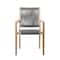 Armen Living Madsen Outdoor Eucalyptus Wood and Charcoal Rope Dining Chairs with Gray Teak Finish, PK2 LCMASICHEU - alternate 3